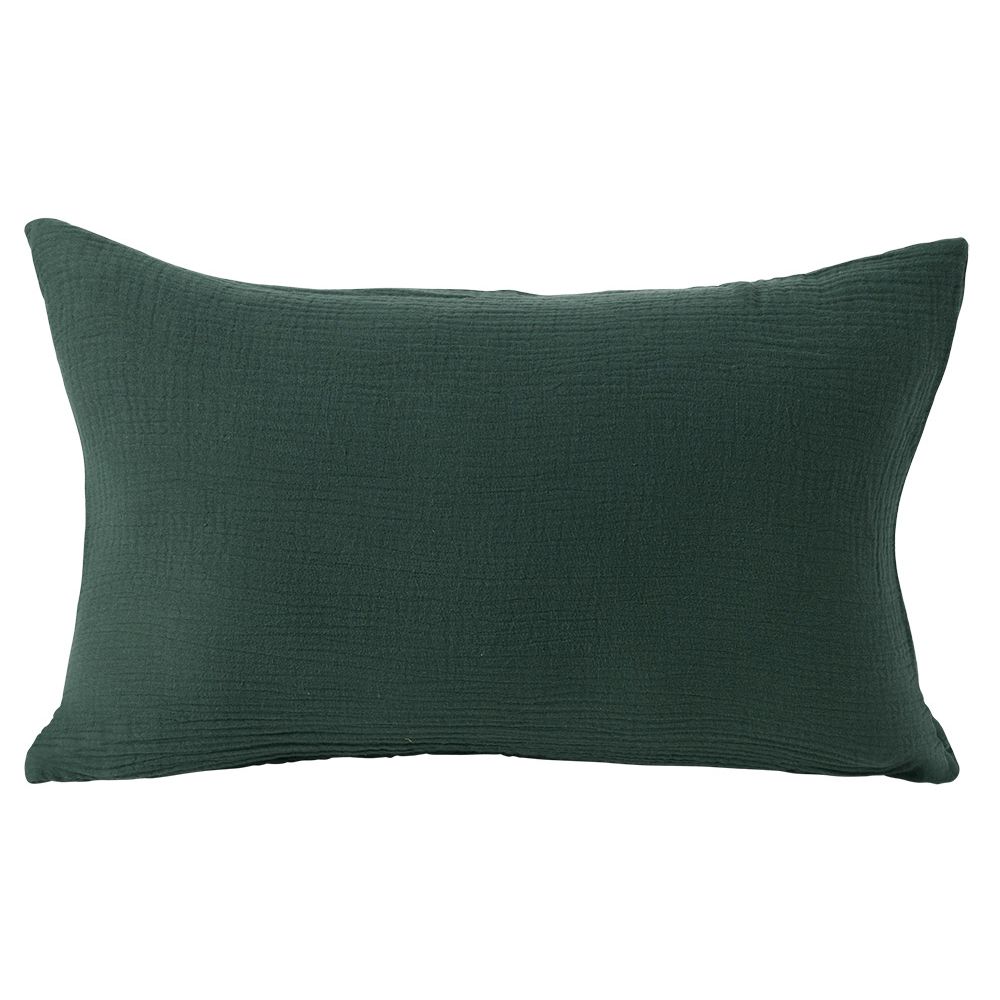 Cushion cover 30x50cm green cotton gauze