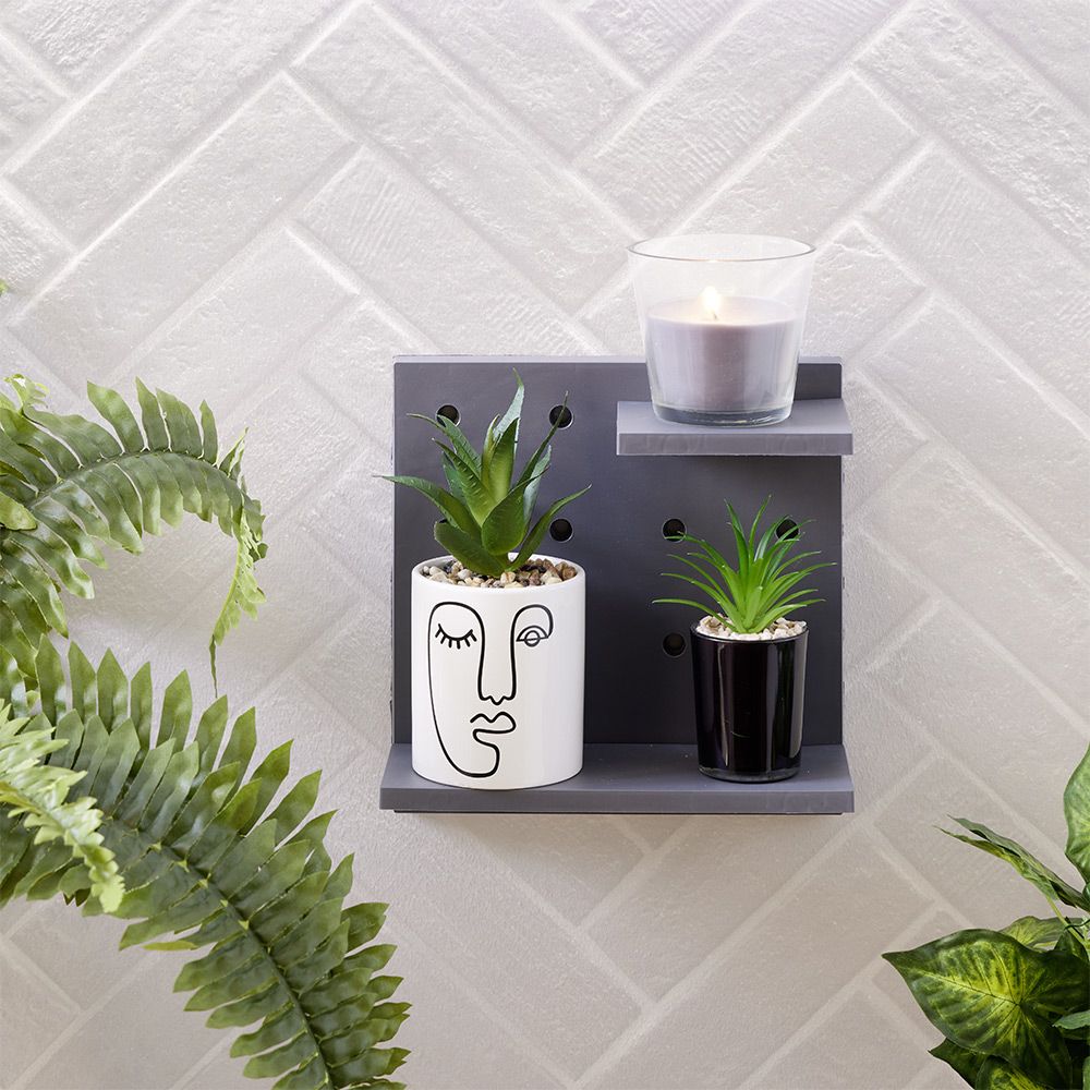 2-tier plastic wall shelf x2