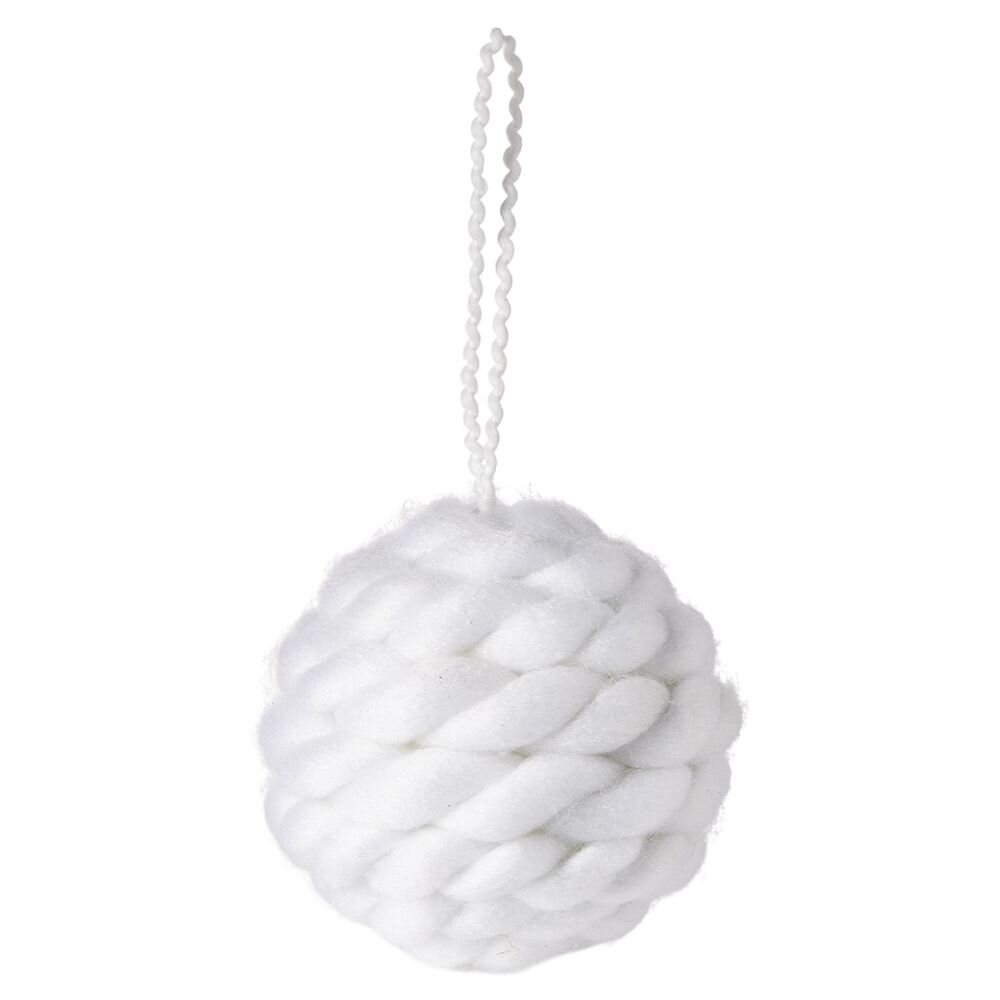 Christmas ball Ø9cm white wool finish