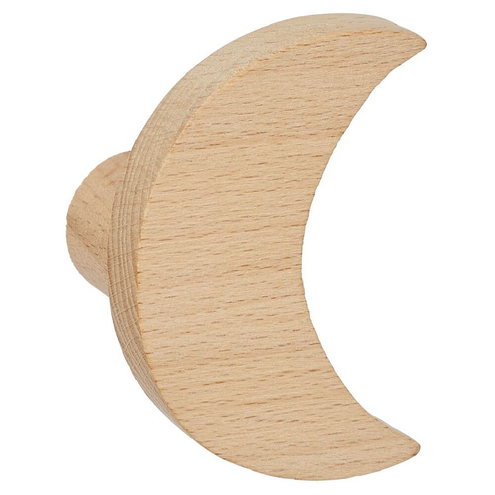 Wooden hook in the shape of a moon, star or cloud