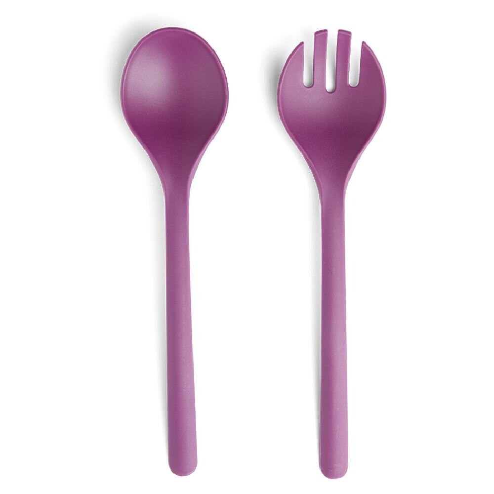 Set of 2 plastic salad servers - 3 colors