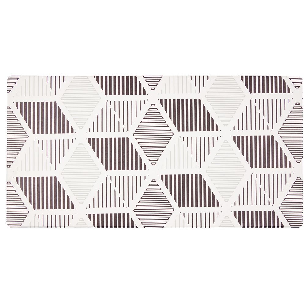 Black and white printed comfort vinyl rug 100x50cm