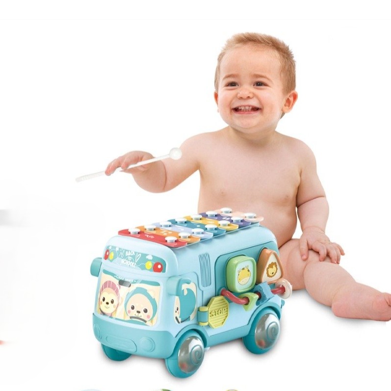 Lodër muzikore për bebe në formë autobusi 