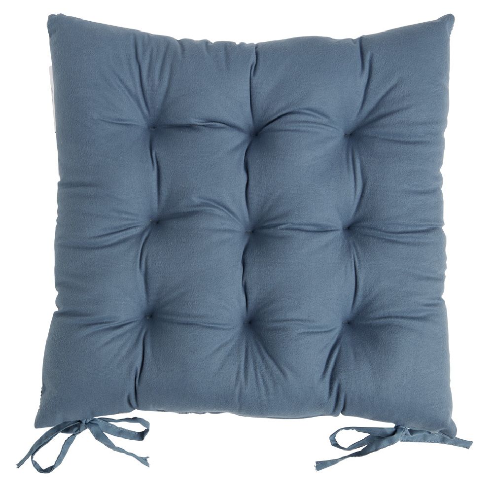 Blue square chair cushion 38x38cm 100% polyester