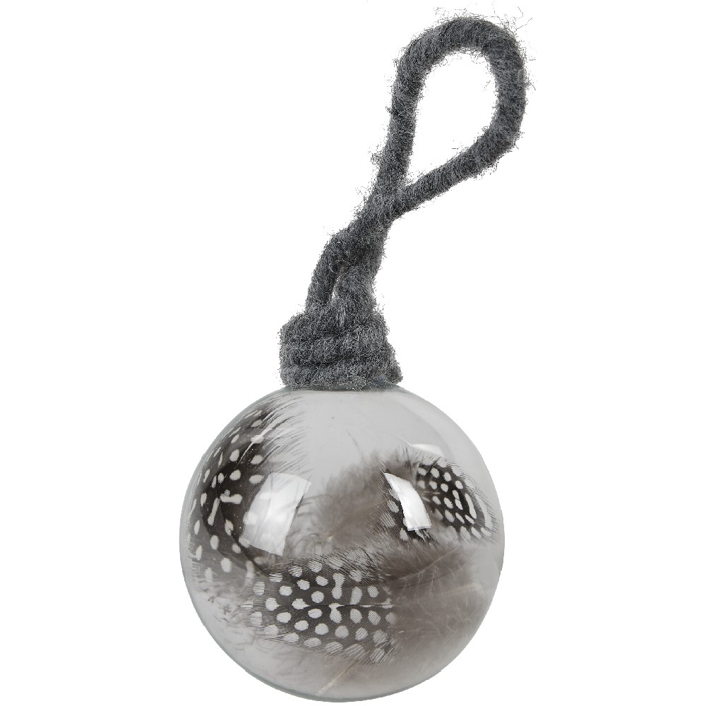 Transparent Christmas ball with feather inside