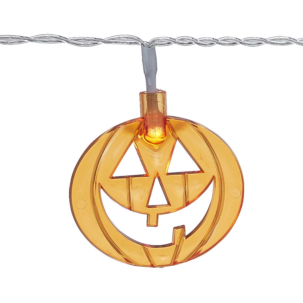60 LED orange pumpkin outdoor string lights
