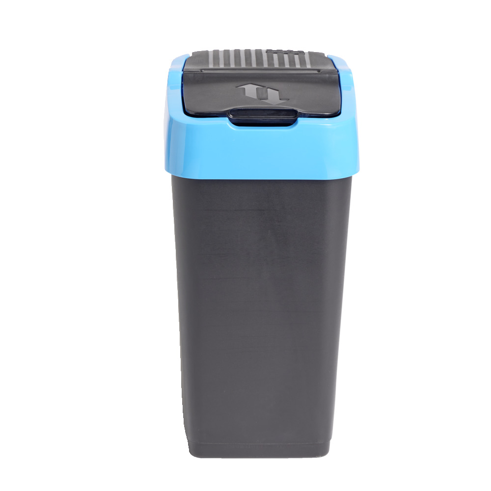 18L blue and black plastic waste paper sorting bin