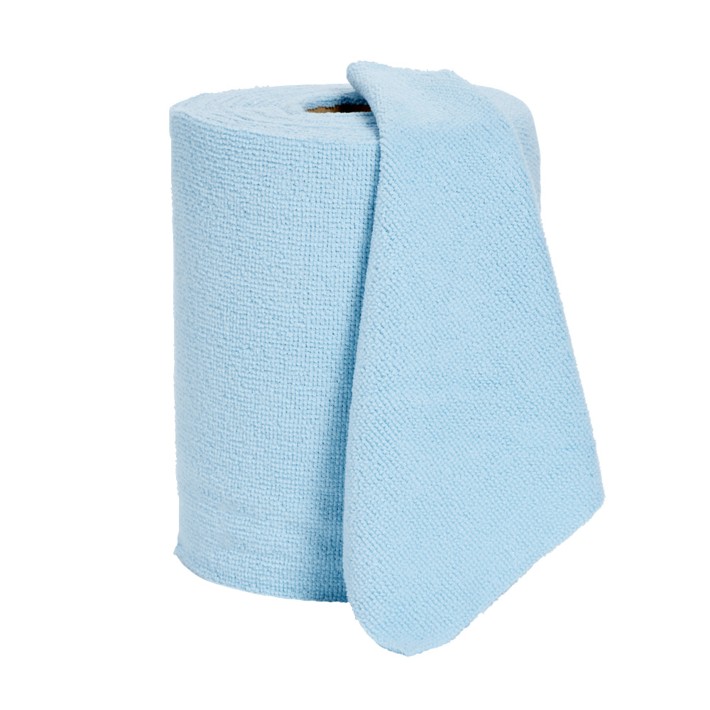 Blue microfiber cloth roll of 50 pieces Ø13xH20cm