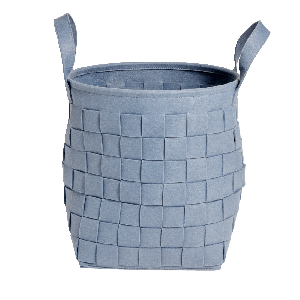 29L blue felt laundry basket Ø32xH36cm