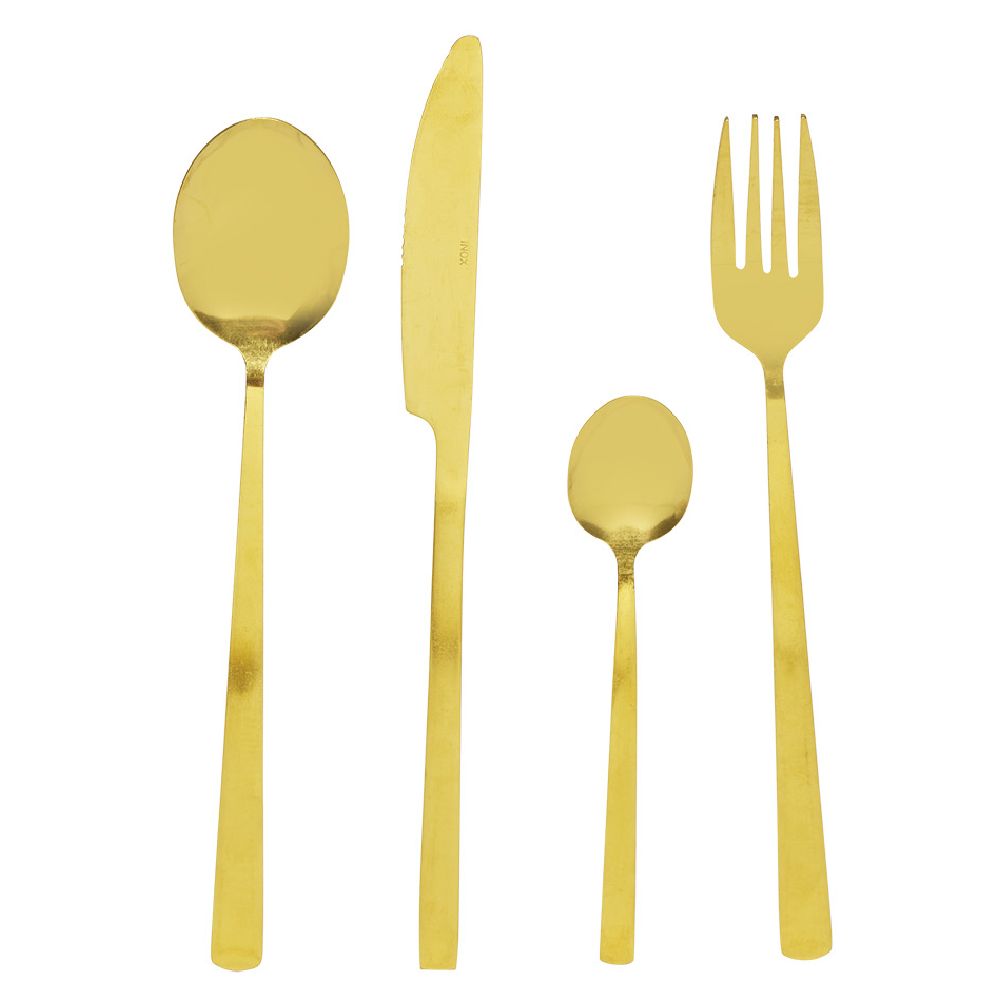 16-piece gold-plated stainless steel cutlery set