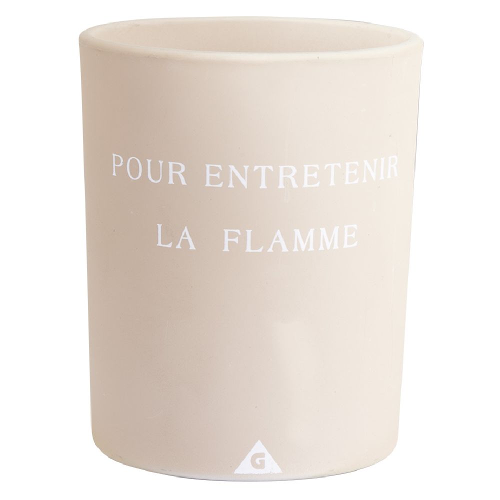 Beige candle printed with jasmine orchid scent 40H