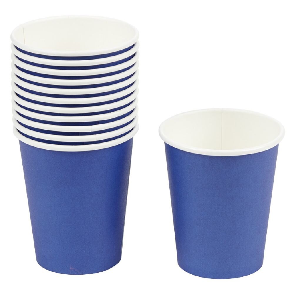 Blue cardboard cups 25cl x12
