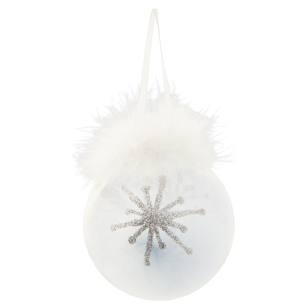 Transparent Christmas ball with feathers