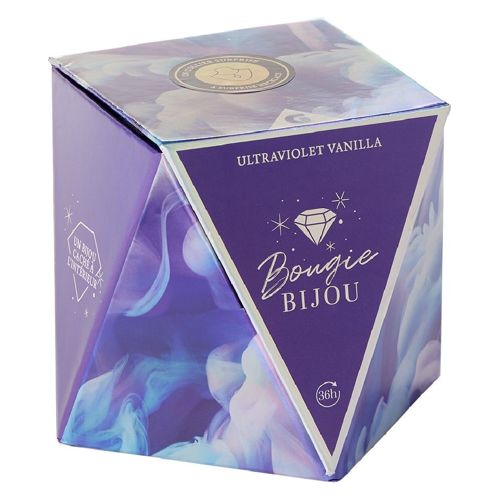 36-hour vanilla scented golden necklace jewel candle