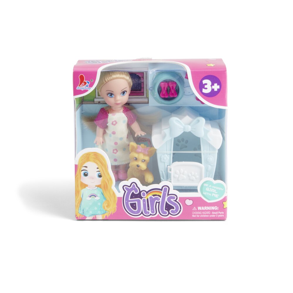 Doll with pet and 5 accessories