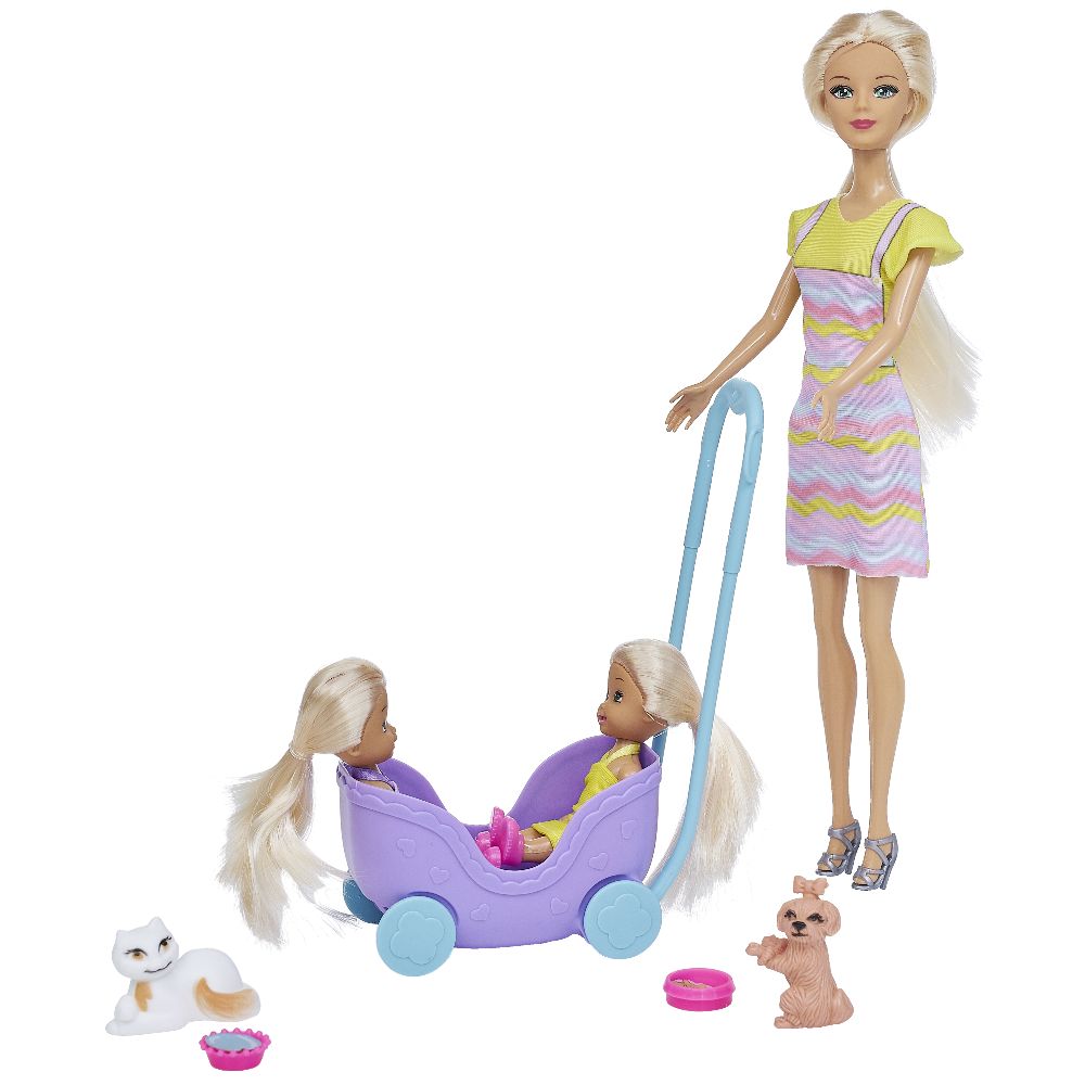Doll with 2 mini dolls and accessories