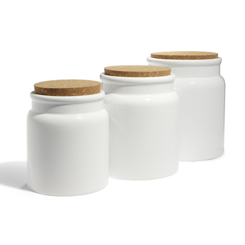 Ceramic jar with cork lid Ø13xH15cm