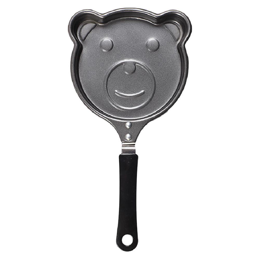 Grey and black teddy bear-shaped pancake pan L15cm