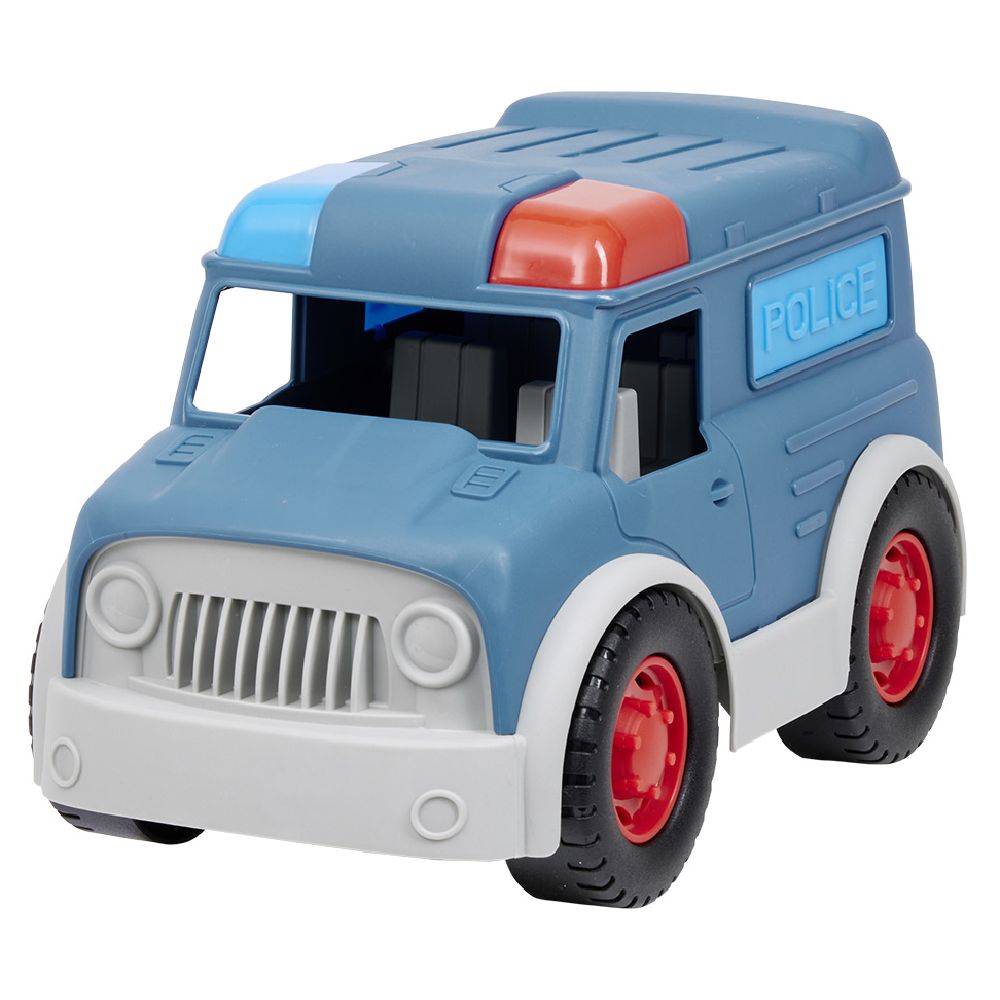 Blue plastic police car 26x15xH18.2 cm