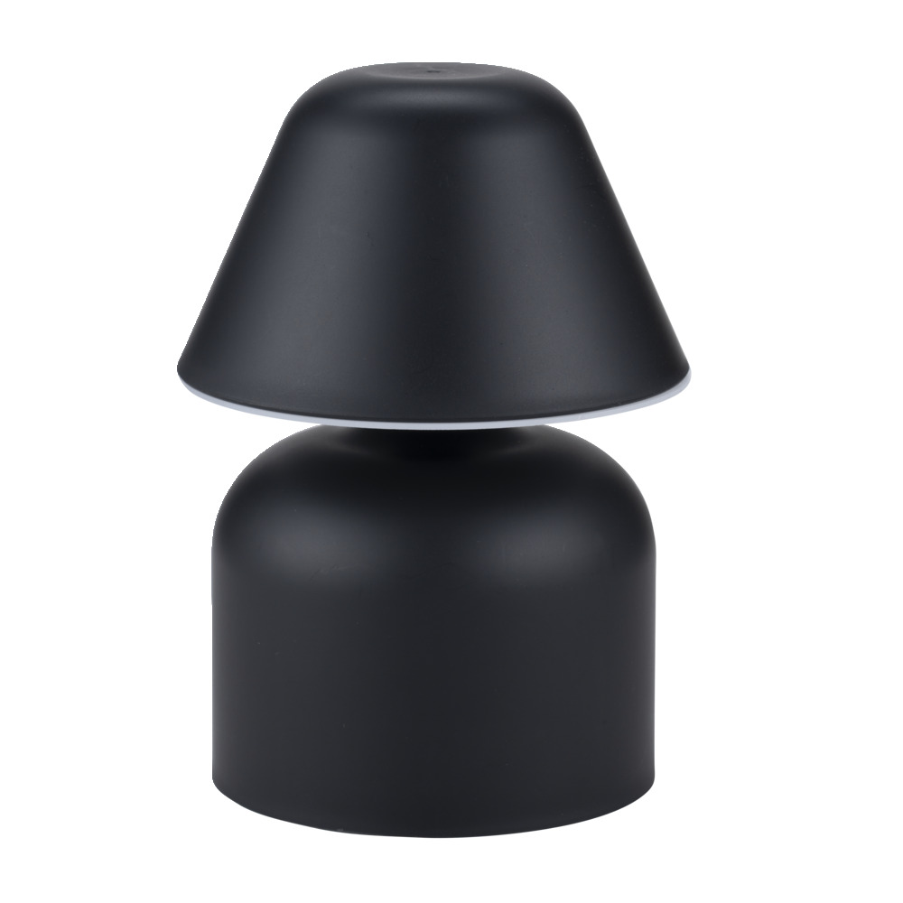 Black plastic table lamp Ø12xH17cm