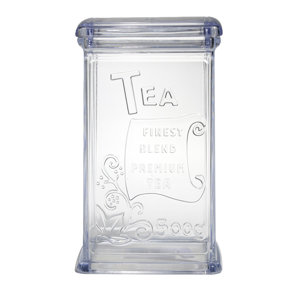 500g transparent plastic tea box 11.5x9xH19cm