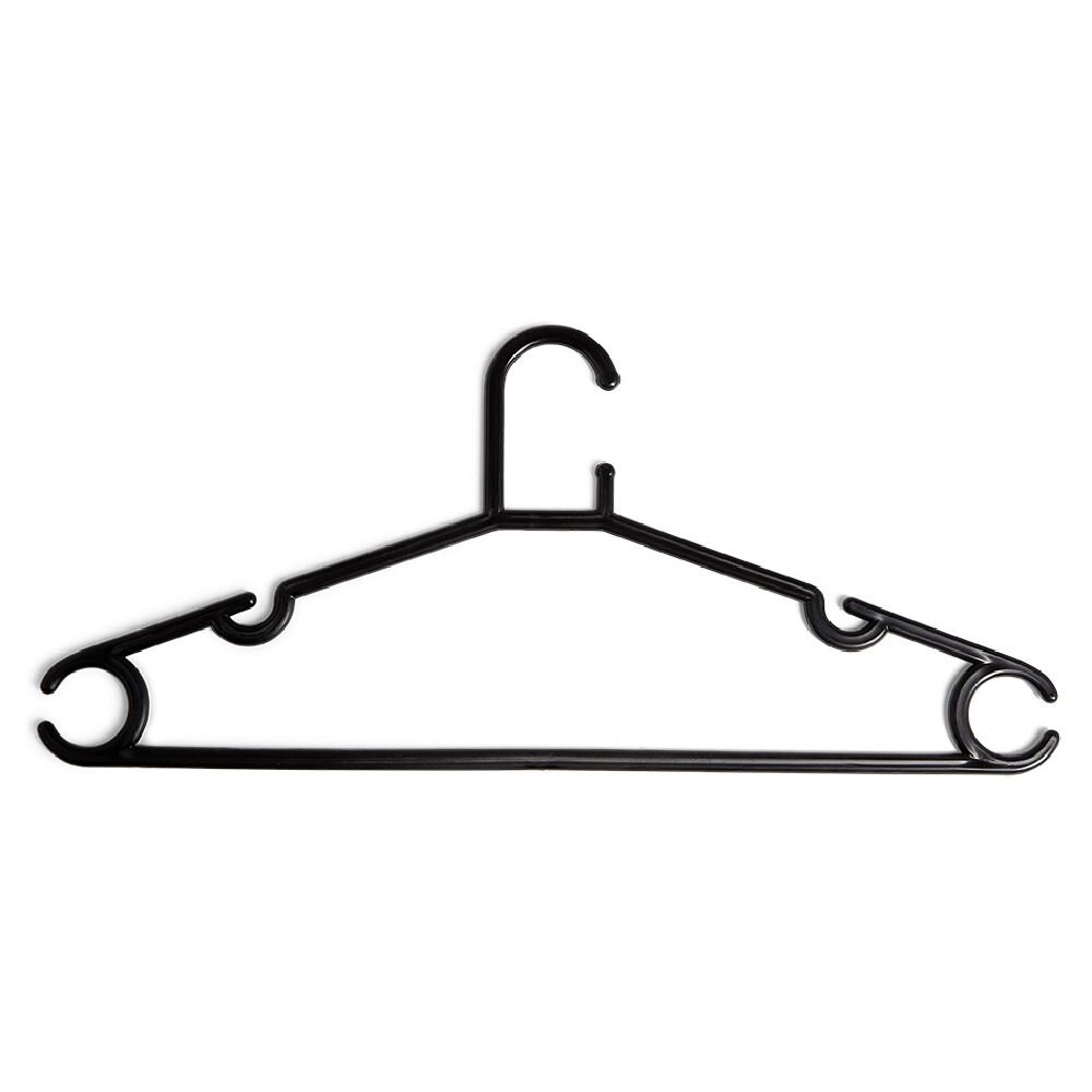 Black plastic hanger x5 - L38.5xH17cm