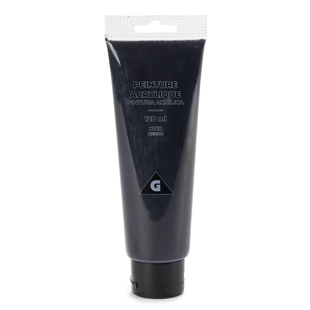 120ml black acrylic paint tube