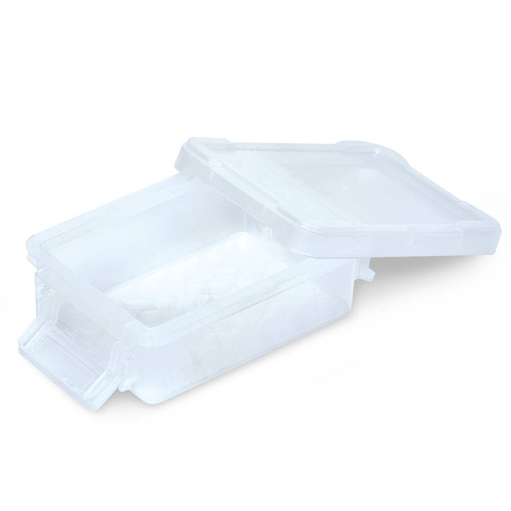 Mini transparent plastic box with clip closure 0.20L x2