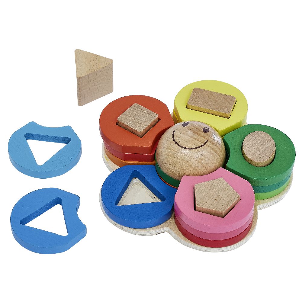 21-piece wooden flower puzzle L.20 x W.19.8 x H.5 cm