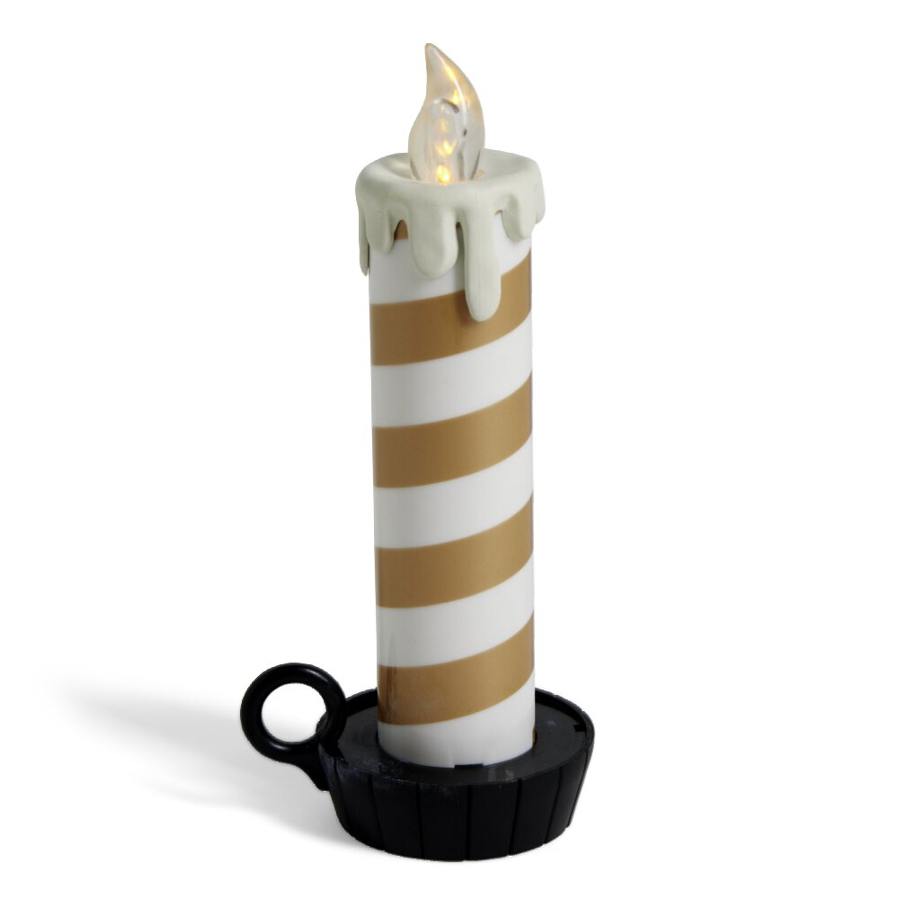 LED candle with melting flame effect and holder - 3 colors