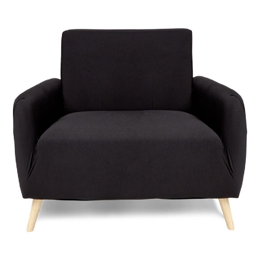 Extendable armchair protector L90-145cm black