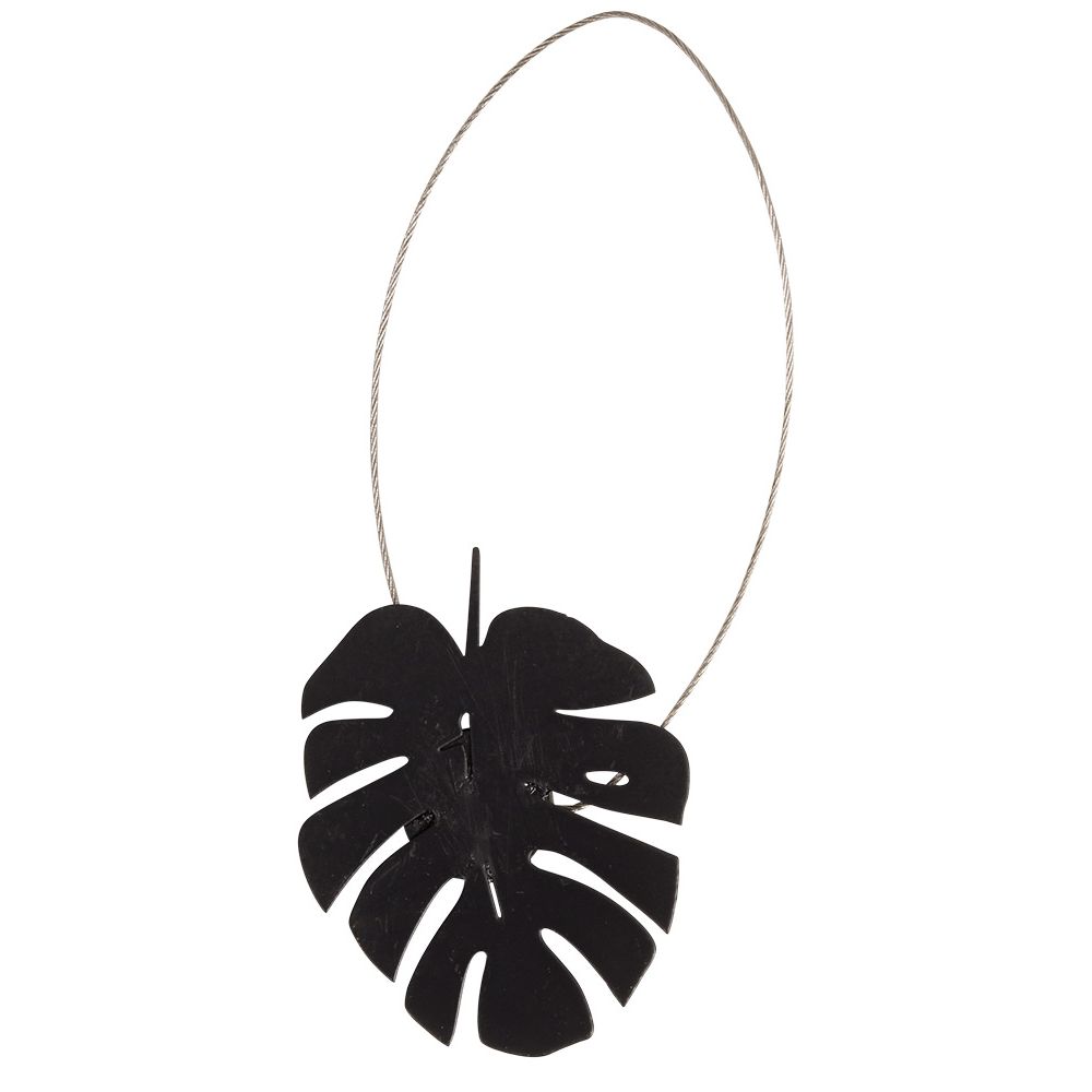 Black metal palm leaf magnetic tieback