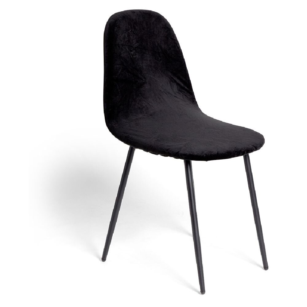 Black stretch velvet chair cover L45xD40xH45cm