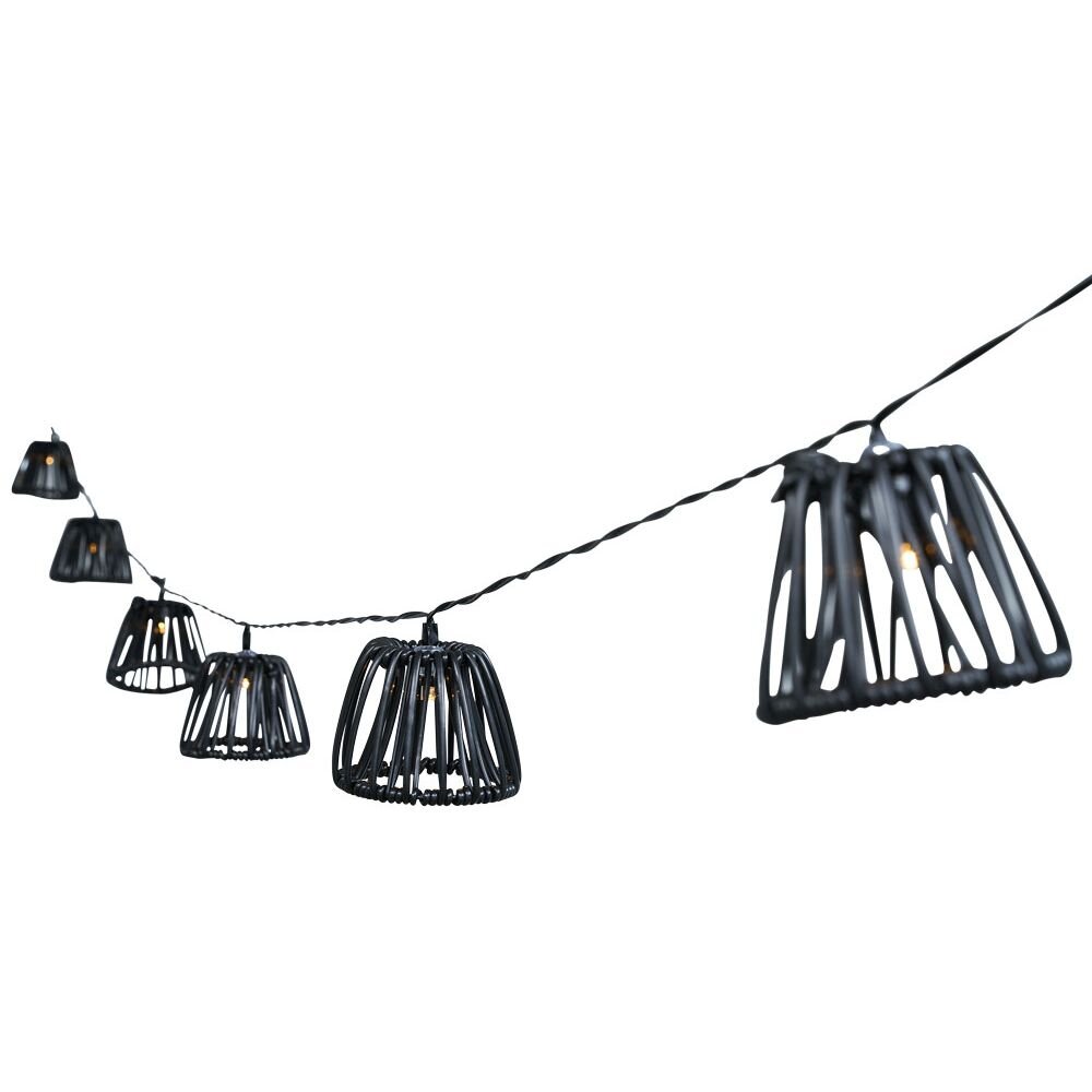 10 LED solar garland, black wire design, 2.7m