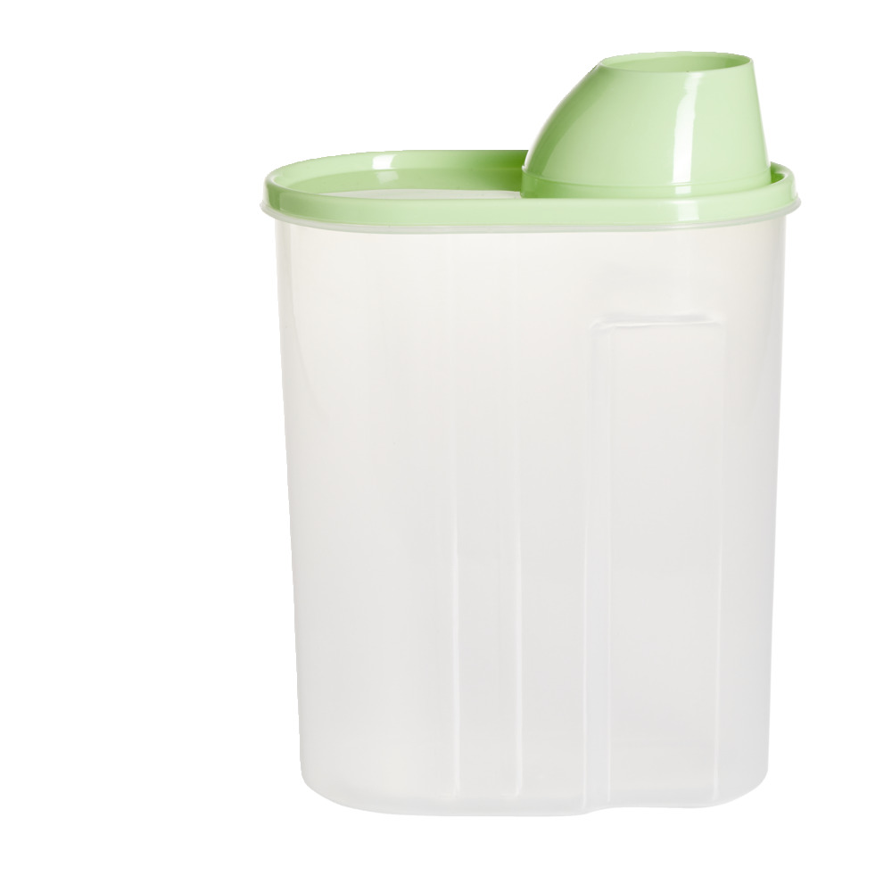 2.5L transparent and green plastic food container