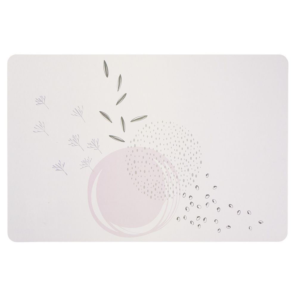 Pink and white plastic placemat 45x30 cm