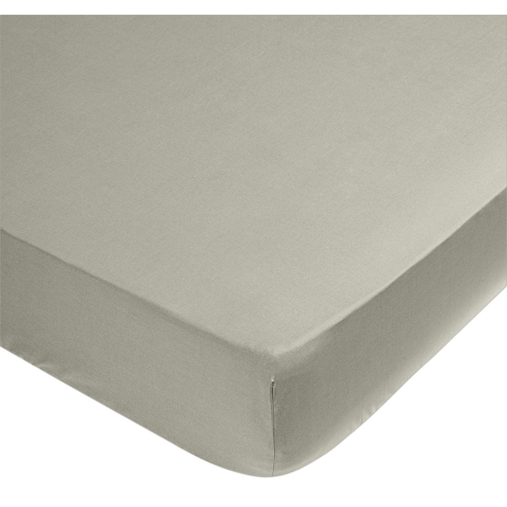 Plain grey fitted sheet for 2 people 160x200x20cm