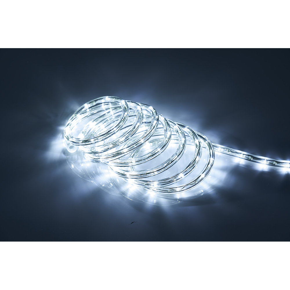100 LED cold white fixed and flashing light tube garland, length 10 m