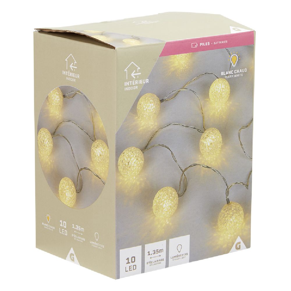 165 cm golden ball Christmas light garland