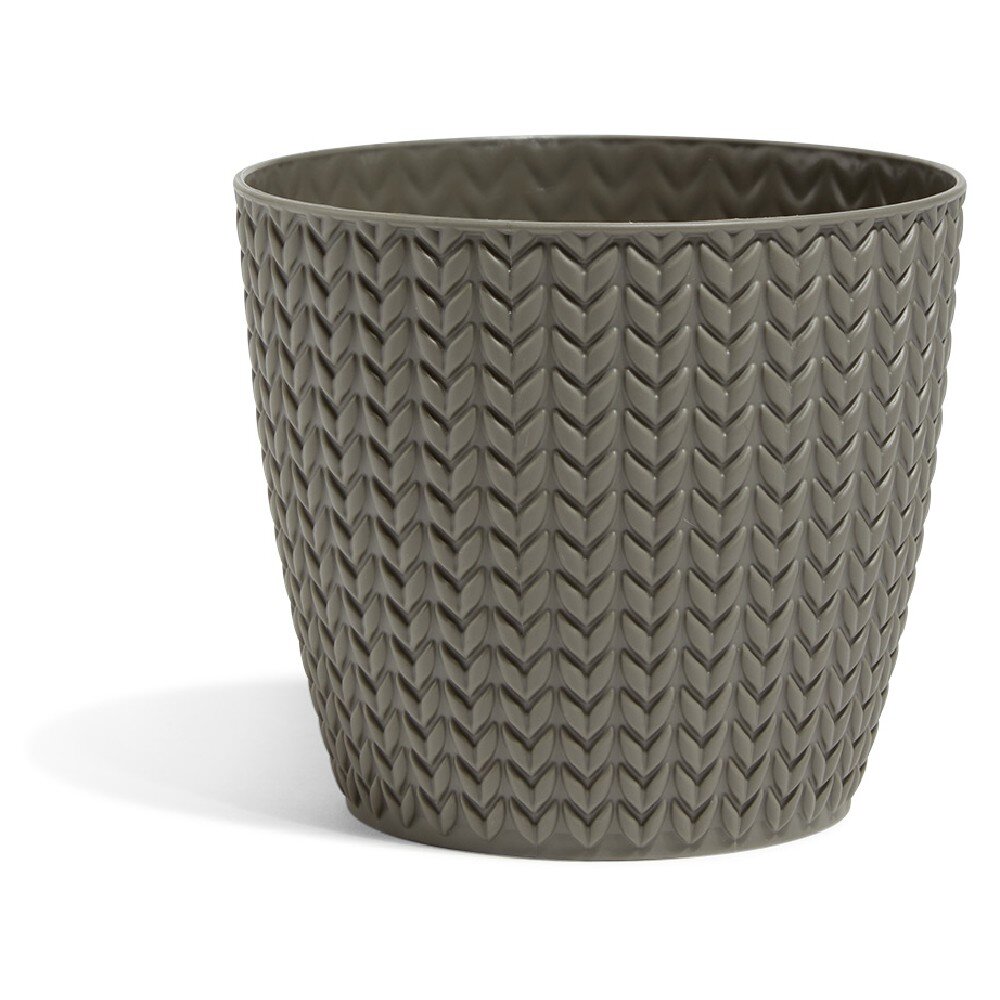 Plastic chevron flowerpot ø 13cm