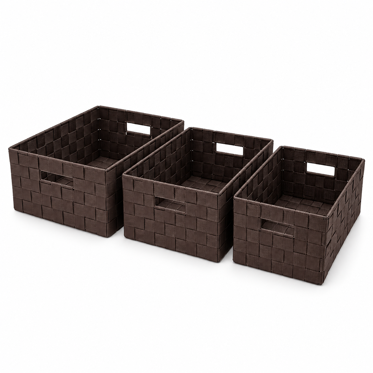 SET SHPORTA MAGAZINIMI ME THURJE 30X22X15CM, 33X24X16CM, 37X26X18CM