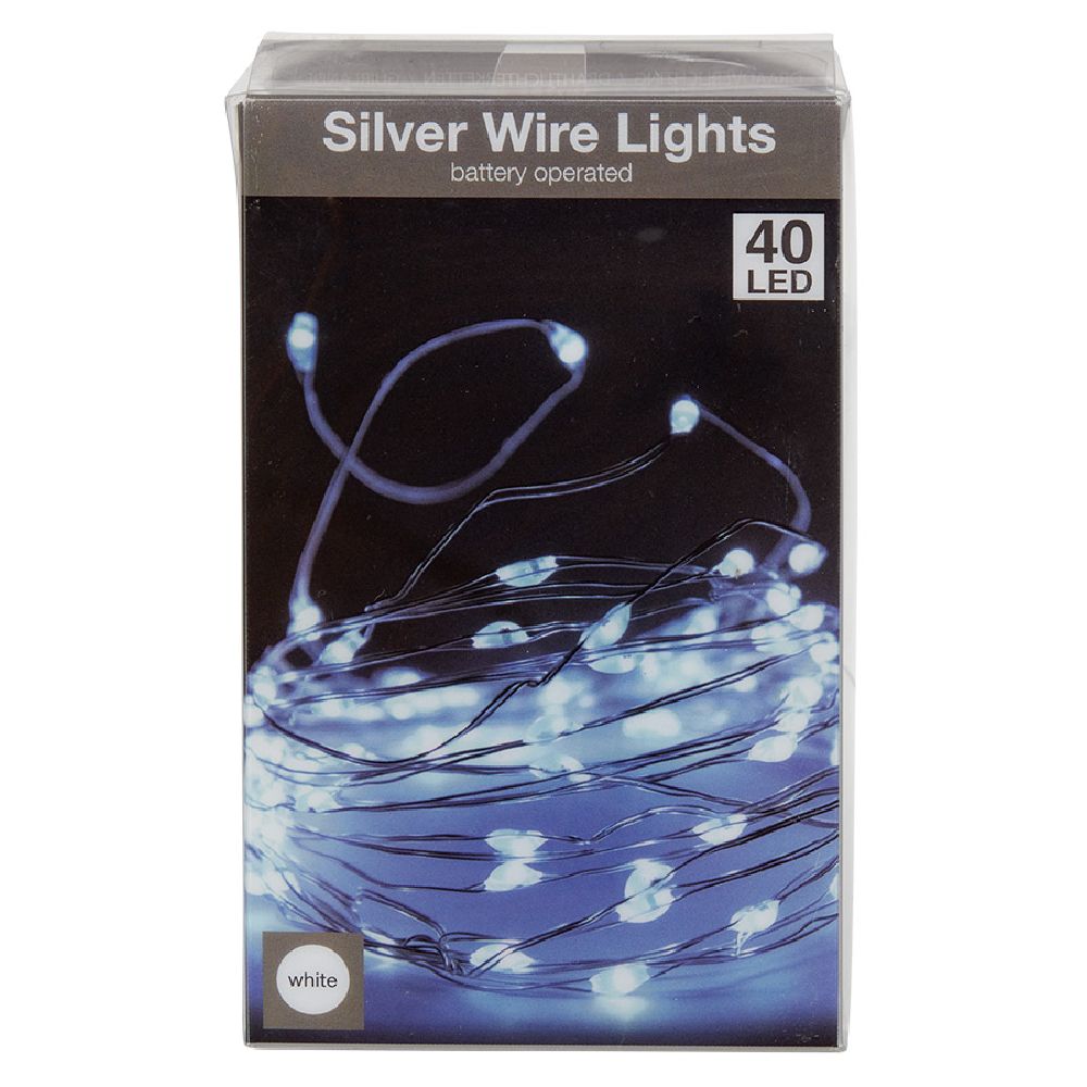 Copper wire electric garland 40 microLEDs 2m of cool white lighting