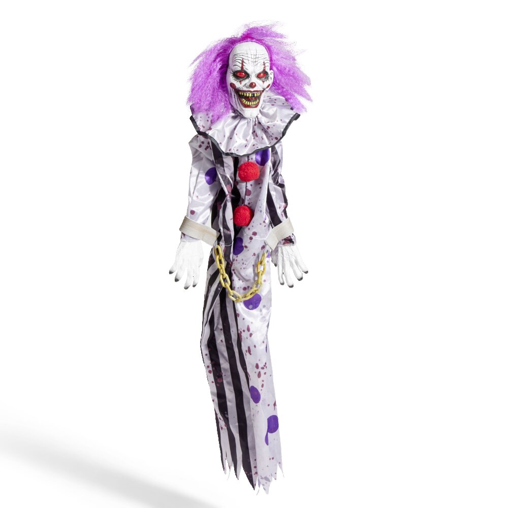 Animated and luminous Halloween clown H118cm