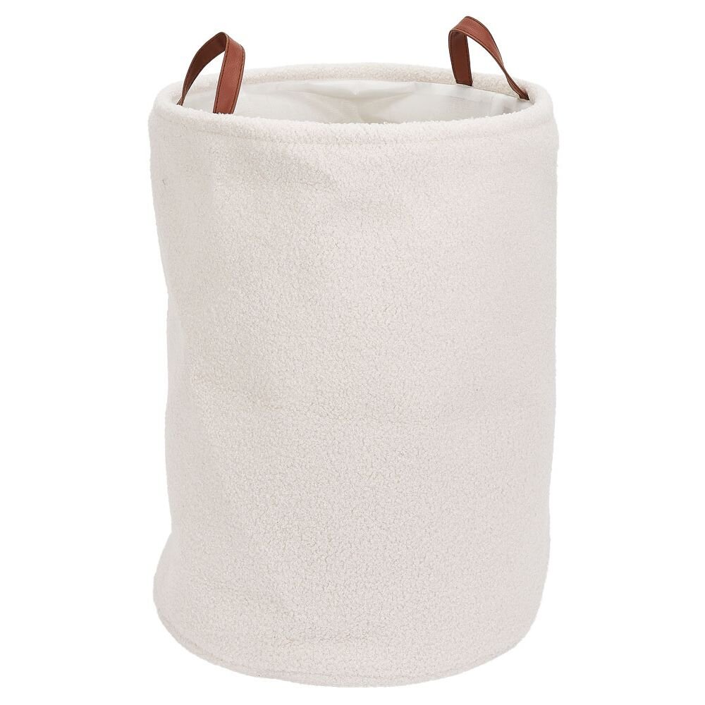 56L laundry basket in white terry cloth