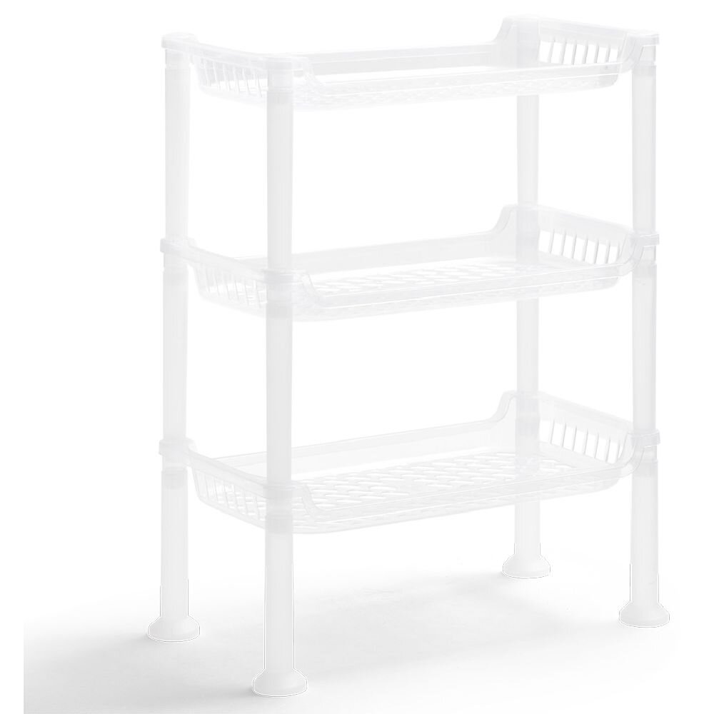 3-tier transparent plastic shelf 32.5x18xH.33.5cm