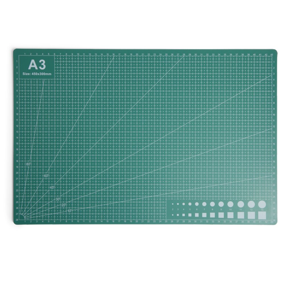 A3 size green PVC cutting mat 450x300mm