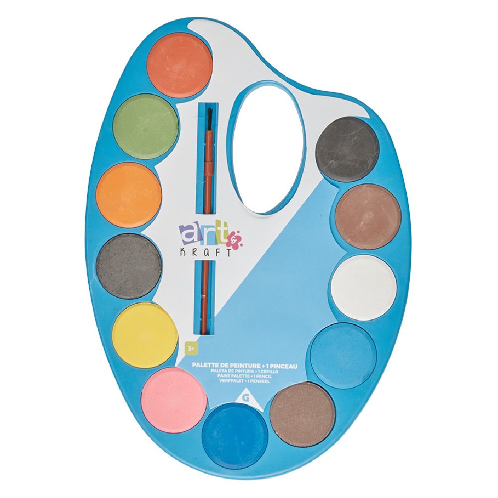 12-color paint palette + 1 brush