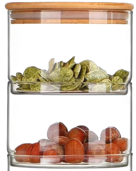 Kavanoz qelqi me dy ndarje 800ml 