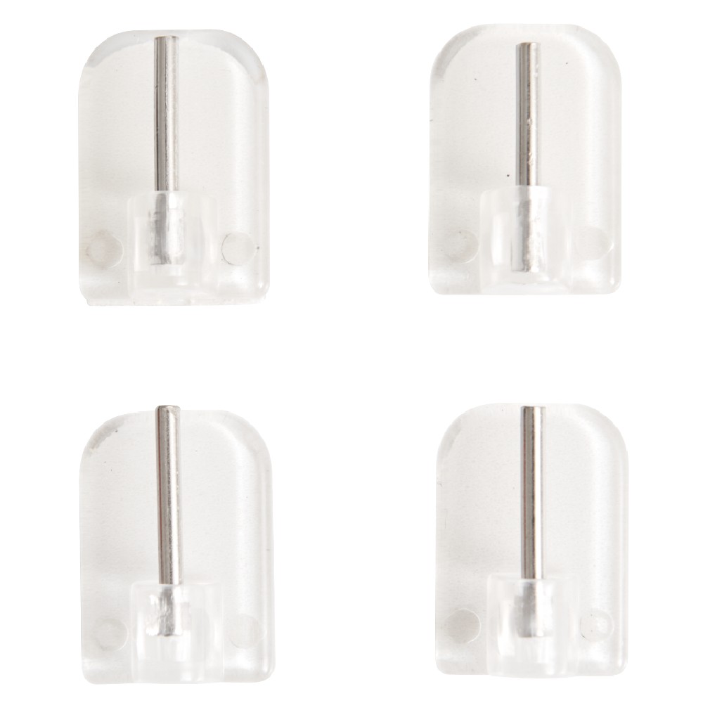 Clear plastic adhesive rod holder x4