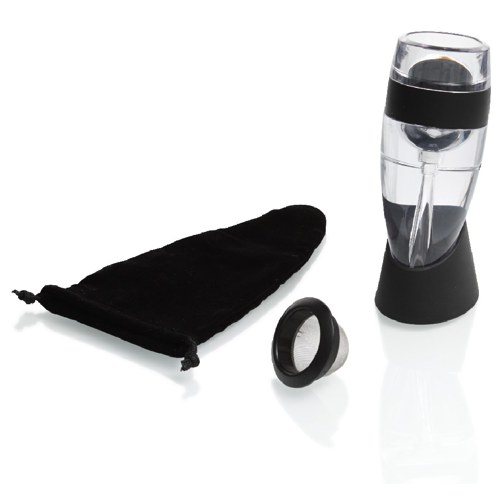 Glass wine aerator set